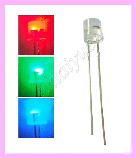 50x 5mm Rgb Flat Top Diffused Slow Color Change Leds