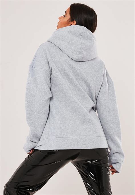 Grey Missguided Basic Oversized Hoodie Missguided