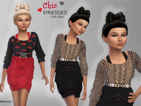 Puresims Chic Dresses For Girls Sims 4 Children Sims 4 Clothing Sims 4 Cc Kids Clothing