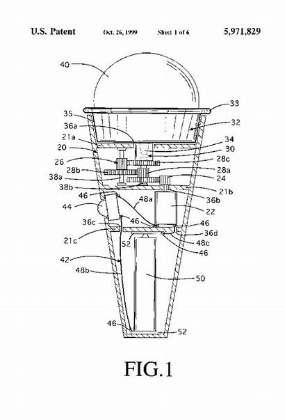Ice Cream Cone Motorized Drawings Patent Bookmark