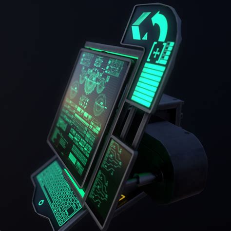 3d Model Sci Fi Console Computer 6 Vr Ar Low Poly Cgtrader