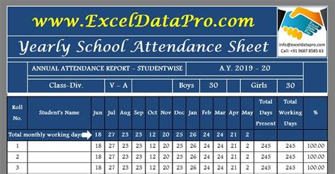 Attendance Calendar 2021 Excel