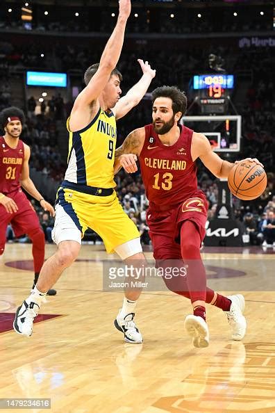 Ricky Rubio Of The Cleveland Cavaliers Drives To The Basket Around