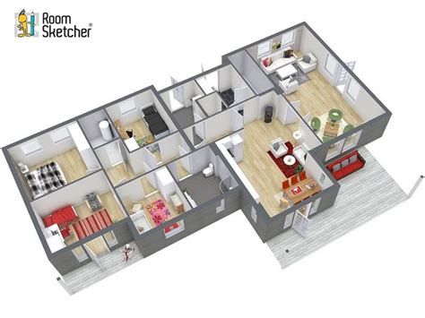 Customize 3d Floor Plans Roomsketcher House Floor Plans 4 Bedroom