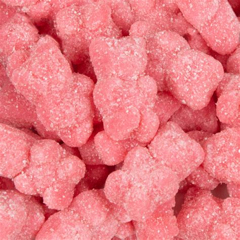 Pink Strawberry Sugar Coated Gummy Bears Bulk Candy