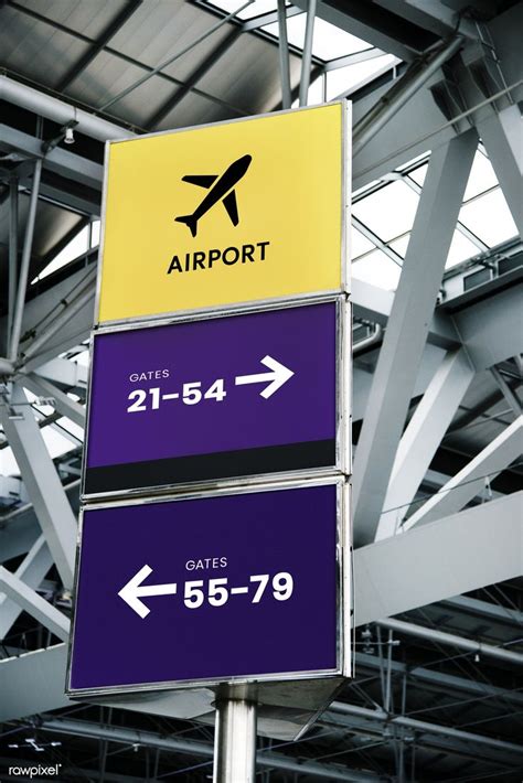 airport sign mockups  airline logos  image  rawpixelcom jira sign mockup