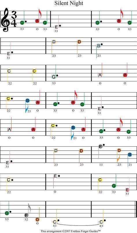 The notes in western music are given the names of the first seven letters of the alphabet: Silent Night easy color coded violin sheet music | Violin sheet music, Violin sheet, Clarinet ...