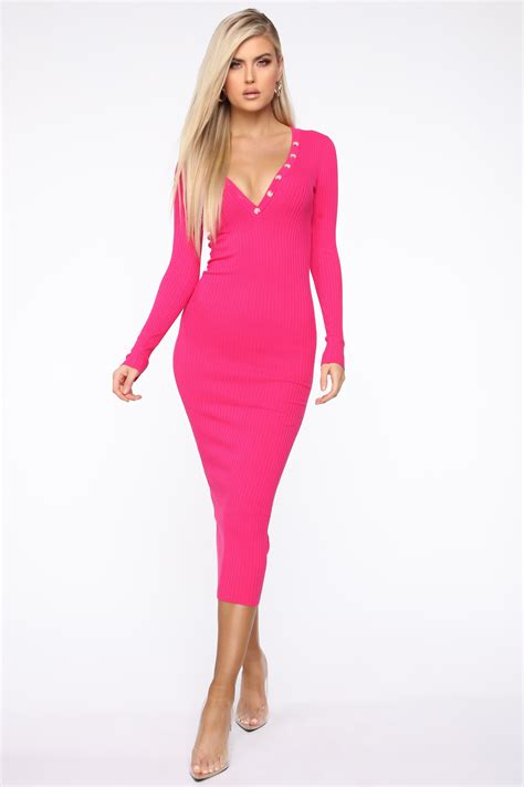Pin On Clothing Hot Pink Sweaterdresses