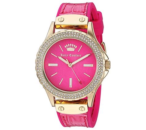 Juicy Couture Ladies Crystal Bezel Hot Pink Watch