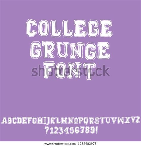 Classic College Font Vintage Grunge Font Stock Vector Royalty Free