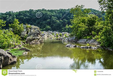 Great Falls Maryland Mountain Top Landscape Stock Photo Image Of