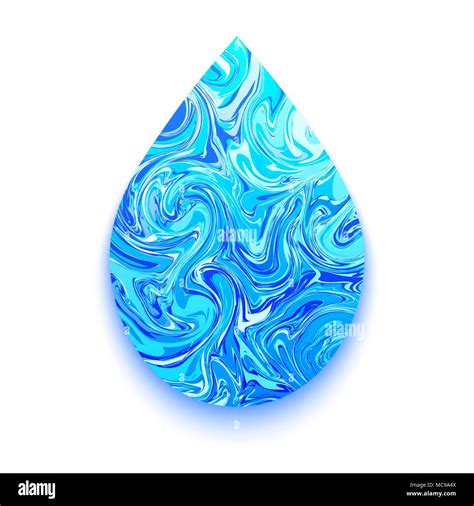 Blue Marble Water Drop On White Backgroundvector Illustration Stock