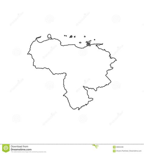 Bolivarian Republic Of Venezuela Map Silhouette Stock Vector