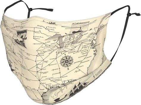 Airline Routes Map On Old Unisex Adult Black Border Masks Reuse Dust Masks Breathable