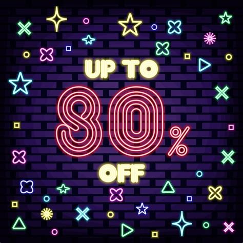 Premium Vector Up To 80 Off Sale Neon Sign Vector On Brick Wall