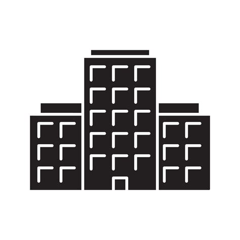 Multi Storey Building Glyph Icon Apartment House Silhouette Symbol