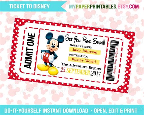 Printable Surprise Disney Tickets Free Printable Word Searches