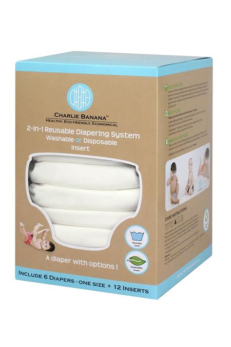 charlie banana® 2 in 1 reusable diapers 6 pack in white