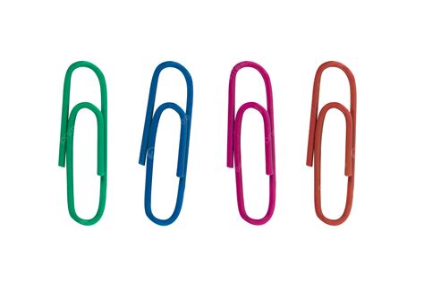 Colorful Paper Clips White Holder Stationery Close Up Png