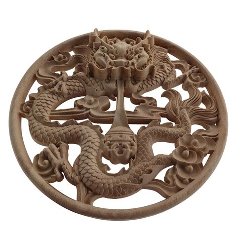 Chinese Dragon Wooden Home Decoration Accessories Wood Carved Etsy