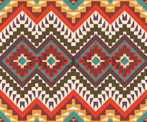 Seamless Colorful Aztec Pattern Stock Vector Colourbox