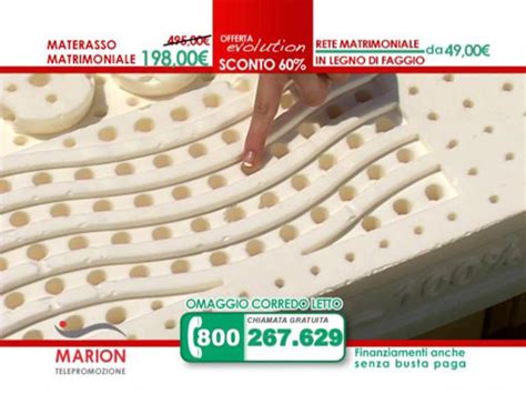 Materasso in lattice air plus rete elettrica domotion sconto 60% a 249€. Offerta materasso MARION: Evolution, il NUOVO materasso in lattice Marion proposto in televendita
