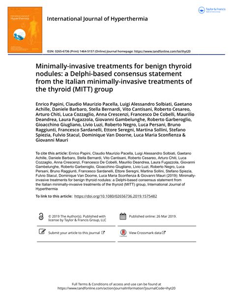 PDF Minimally Invasive Treatments For Benign Thyroid Nodules A