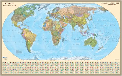 Карты мира на английском языке Настенная политическая карта мира на
