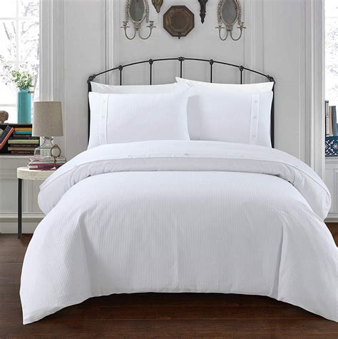 Sleepdown Simple And Classy Waffle Design White Duvet Cover And Pillow