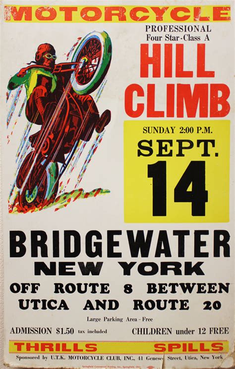 Vintage Motorcycle Hill Climb Poster Vintage Ocd