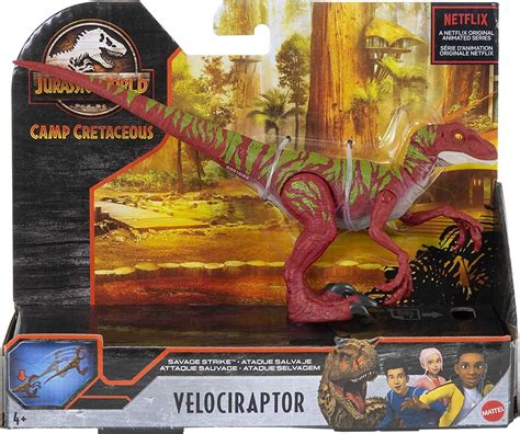 Mattel Jurassic World Savage Strike Velociraptor Dinosaur Camp Cretaceous