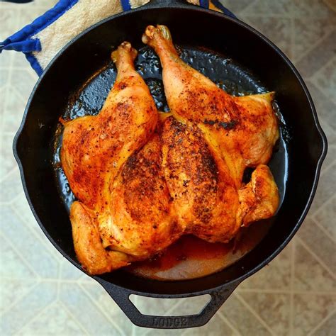 Hold knife parallel to cutting board with other hand, and make a long, smooth cut horizontally through the middle of the breast. Cast Iron Roasted Butterflied Chicken - DadCooksDinner