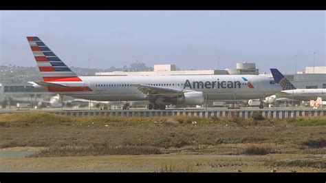 Hd Rare American Airlines New Livery Boeing 767 323er Takeoff From San