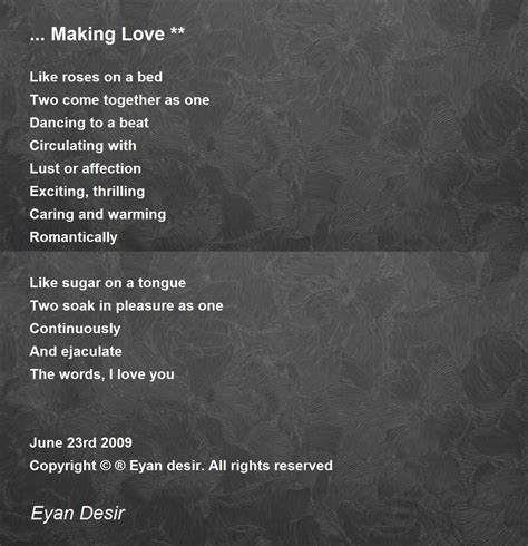 Making Love Making Love Poem By Eyan Desir
