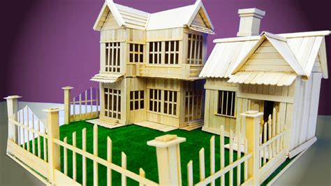 2 Diy Mansion House From Popsicle Stick Compilation Popsicle Stick