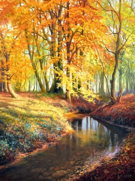 Autumn In The Forest Bozhidar Chantarski Oil On Canvas 2017 Rart