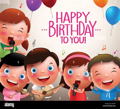 Cartoon Singing Happy Birthday