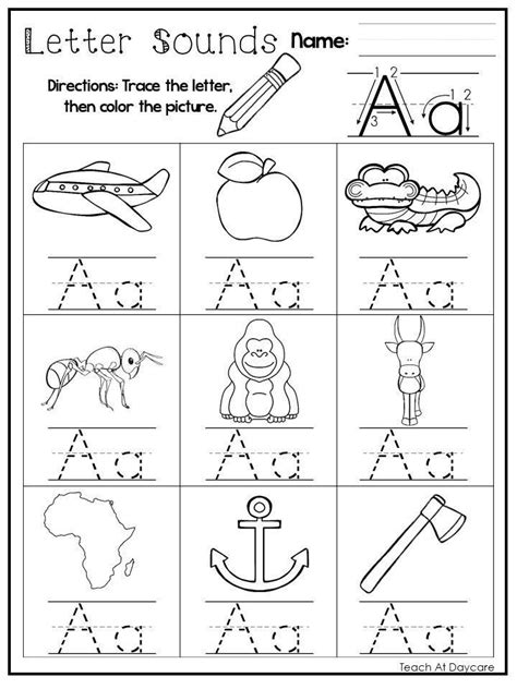 24 Printable Alphabet Letter Sounds Worksheets Preschool Kdg Etsy Sweden