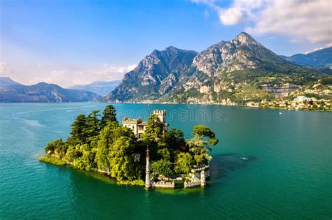 Castle On Loreto Island On Lake Iseo In Italy Stock Photo Image Of