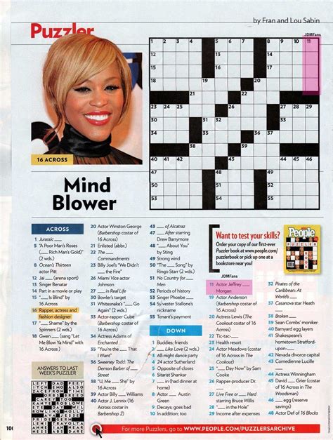 Printable People Magazine Crossword Puzzles Printable Crossword Puzzles Crossword Puzzles To