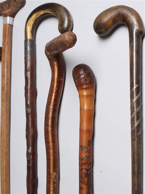 Sold Price 9 Assorted Antique Rustic Canes And Walking Sticks Invalid