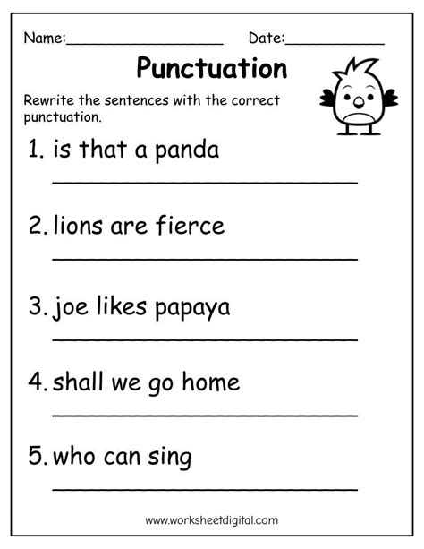 Printable Punctuation Worksheets Punctuation Practice Worksheets For