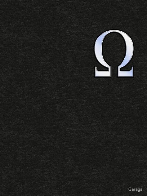 Omega Greek Letter Symbol Chrome Carbon Style T Shirt By Garaga