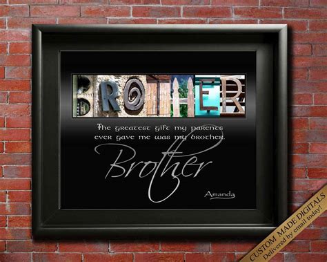 Why not celebrate that special relationship with a personalised birthday gift for a brother that he can treasure for all the good years to come. Brother Gift For Brother Wedding Gift for Brothers ...