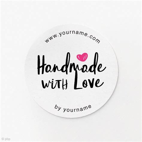 Handmade With Love Stickers Handmade By Stickers Custom Logo Stickers