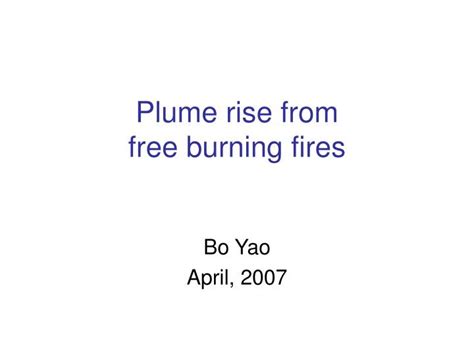 Ppt Plume Rise From Free Burning Fires Powerpoint Presentation Free