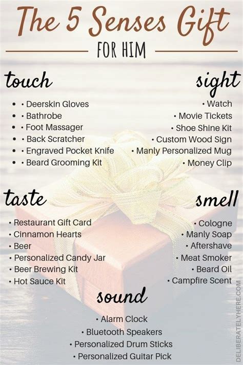 From pilsners, to ipas, lagers, and more, there are plenty of hoppy, sippable options for him to explore. The Best 5 Senses Gift Ideas for Him, The Ultimate Man ...