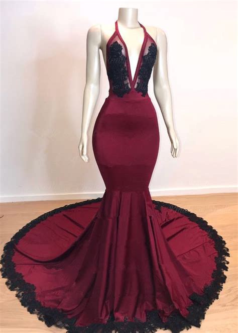 Bellasprom Halter Mermaid Prom Dress Long With Appliques Sleeveless
