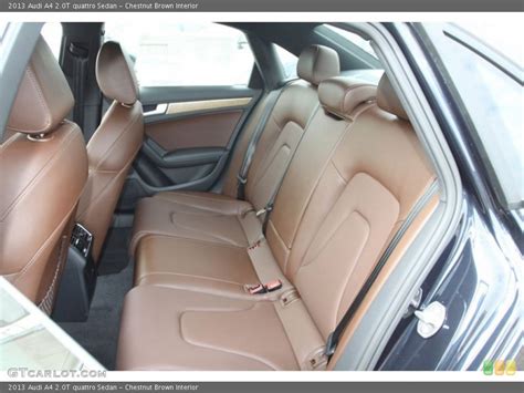 It offers thoughtful innovations that show off the brains behind the brawn. Chestnut Brown Interior Rear Seat for the 2013 Audi A4 2 ...