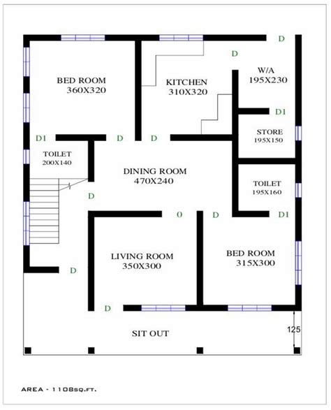2bhk Single Floor House Plan My Blog 2bhk House Plan Simple House